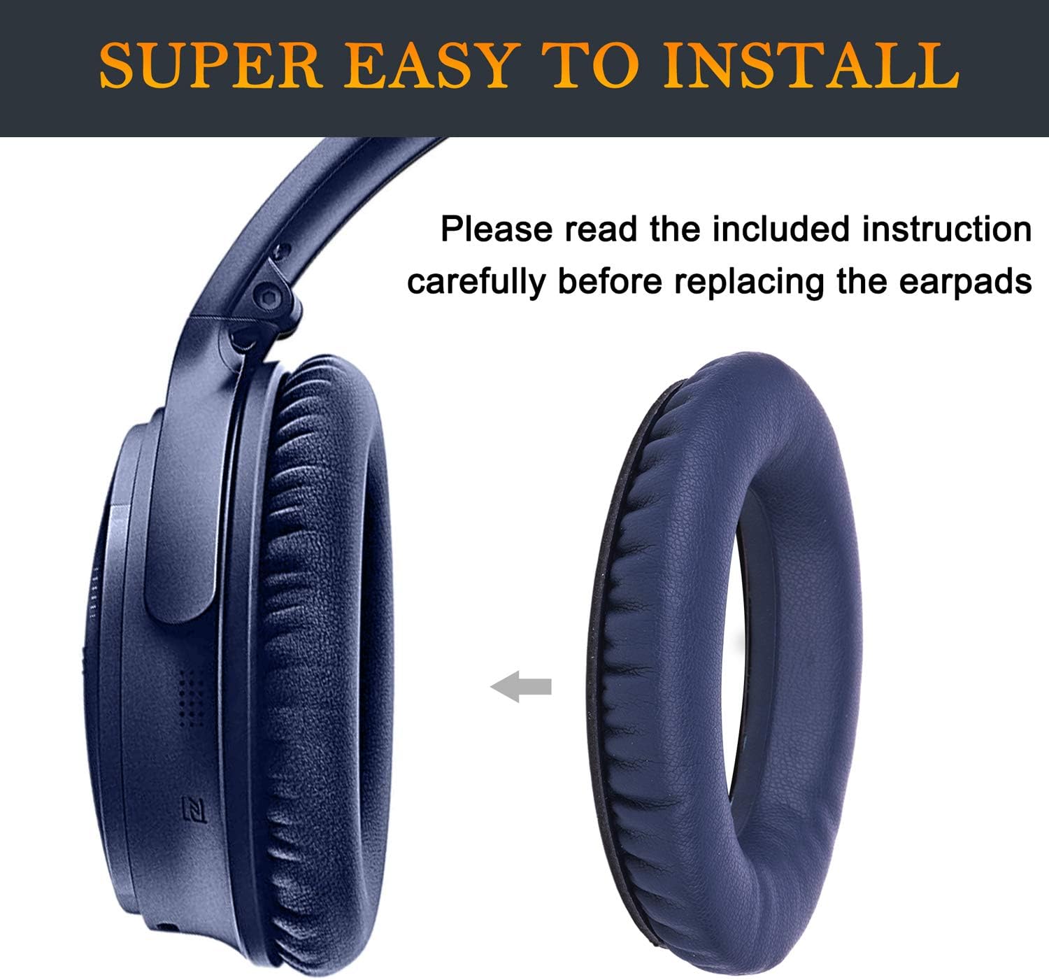 SoloWIT Professional Earpads Cushions for Bose QuietComfort 35 (QC35) and Quiet Comfort 35 II (QC35 II) Over-ear Headphones - Image 5