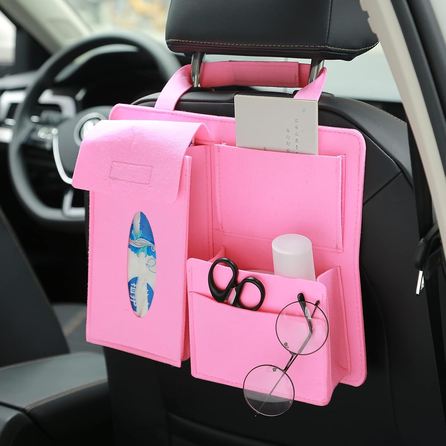 Lcuicm Car Storage Bag, Felt car Rear seat Storage Bag, car Storage Bag and Wallet Holder Behind The seat, car Tissue Bag: Home & Kitchen