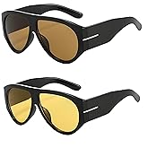 NLEYANB 3-Pack Oversized Aviator Sunglasses, Retro Frame UV400 Protection Unisex (Women & Men) Bulk Party Accessories