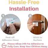 Inaya Child Proof Door Lever Lock 4 Pack - No Drill 3M Adhesive - Minimalist view 5