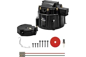 ENGINEMAN HEI Distributor Cap and Rotor Kit Replacement For K549 SBC 283 305 307 327 350 400 BBC 454 396 427 Black Male Large