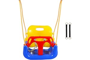 RedSwing 3-in-1 Baby Swing Seat, Toddler Swing, Anti-Flip Snug & Secure Detachable Infants to Teens Kids Swings Seat for Outside Playground, Blue Red