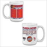 RFSJ Florida Gators 2025 NCAA National Championship Collector's White Mug – Official Championship Logo & Season Schedule – Heavy Diner Mug – Limited Edition – 15 oz