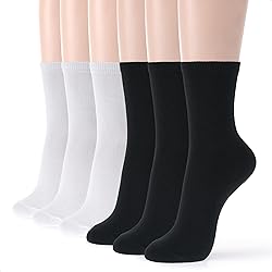 Kikiya Women’s Crew Socks - 6 Pairs Comfort Fit