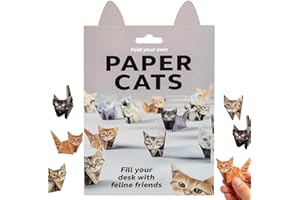 Kit origami en papier de 50 pièces pour créer d'adorables chats en papier, activité créative pour les amoureux des chats, déc