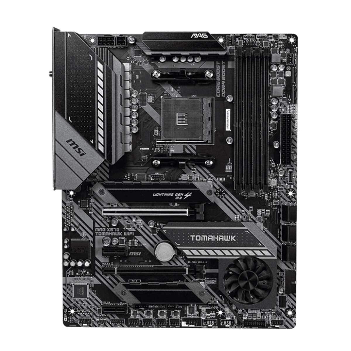 MSI MAG X570 TOMAHAWK WIFI Motherboard (AMD AM4, DDR4, PCIe 4.0, SATA 6Gb/s, M.2, USB 3.2 Gen 2, AC Wi-Fi 6, HDMI, ATX)