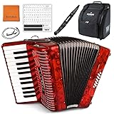 Hohner Piano Accordions 1303-RED 12 Bass Entry