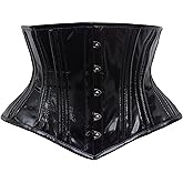 Cincnher Women's Waspie Corset Underbust Waist Training Steel Boned Corset
