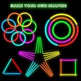 DELEE Glow Sticks 100 Pack Neon Party Bulk with Connectors 8 inch view 8