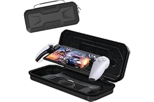 Carrying Case for PlayStation Portal, Full Protection Bundle with Tempered Glass Screen Protector, Clear Protective Cover Cas
