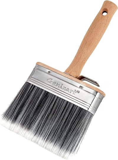 Genixart 5 inch Shed Fence Paint Brush Wooden Handle Deck Stain Masonry Limewash