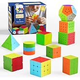 STEAM Life Speed Cube Set 10 Pack Magic Cube | Includes 2x2 3x3 4x4 5x5 Speed Cube, Pyramid Cube, Megaminx Cube Puzzle Cube Bundle Collection Cube, Toys Gift for Kids &amp; Adults