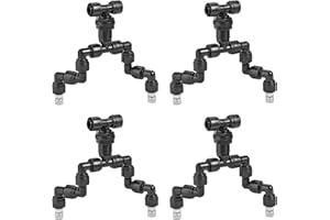 CozyCabin 4Pcs Double Reptile Mister Nozzles, 1/4'' Reptile Misting Spray Nozzle 360 Degree Adjustable Detachable Nozzle - Fine Mist Fogger for Terrarium, Aquarium Rainforest