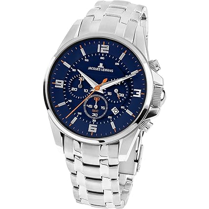 Jacques Lemans 1-1799H Sports Analogue Blue Dial Watch for Men, Boys