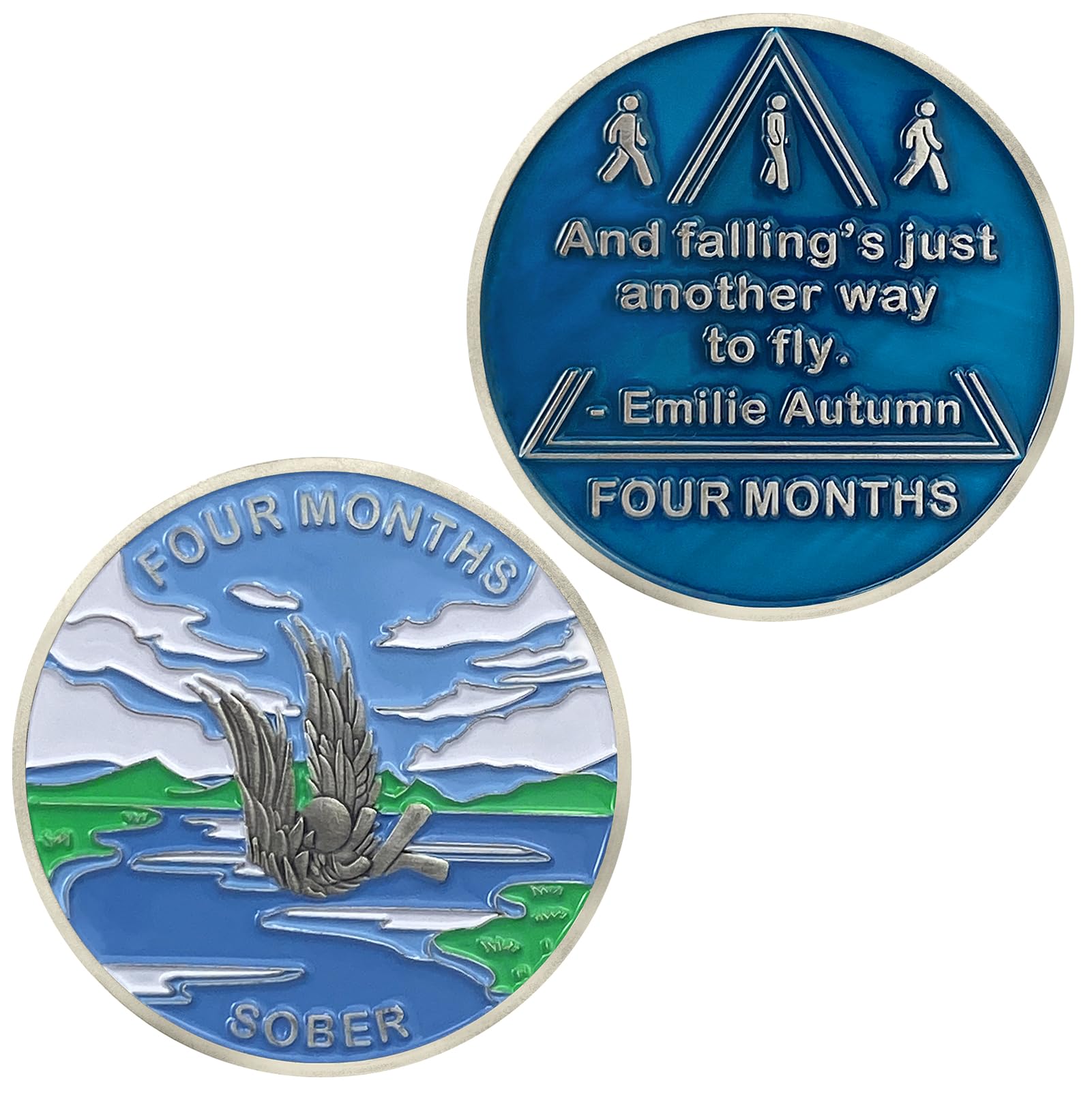 4 Month Sobriety Coin AA Chips and Medallions,Sobriety Recovery Chip Sober Token | Sobriety Gifts for Men Women Celebrating Alcoholics Anonymous Recovery