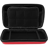 ASHATA Carrying Case for 3DS for New 3DS XL for New 2DS XL, Hard Protective Shell Travel Case for Edition for New 2DS XL with 8 Game Slot Inner Pocket (Red)