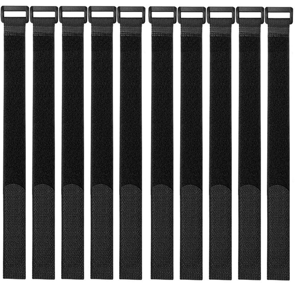 10 Pack Hook and Loop Straps Reusable Cable Ties Cable Organisers(300mm x 25mm)