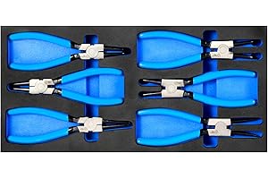 SMOTIVEPRO Precision 6PCS 7" Snap Ring Pliers Set - Complete 0°/45°/90° Angled Jaw Options, Professional Grade Internal/External Retaining Ring Tools