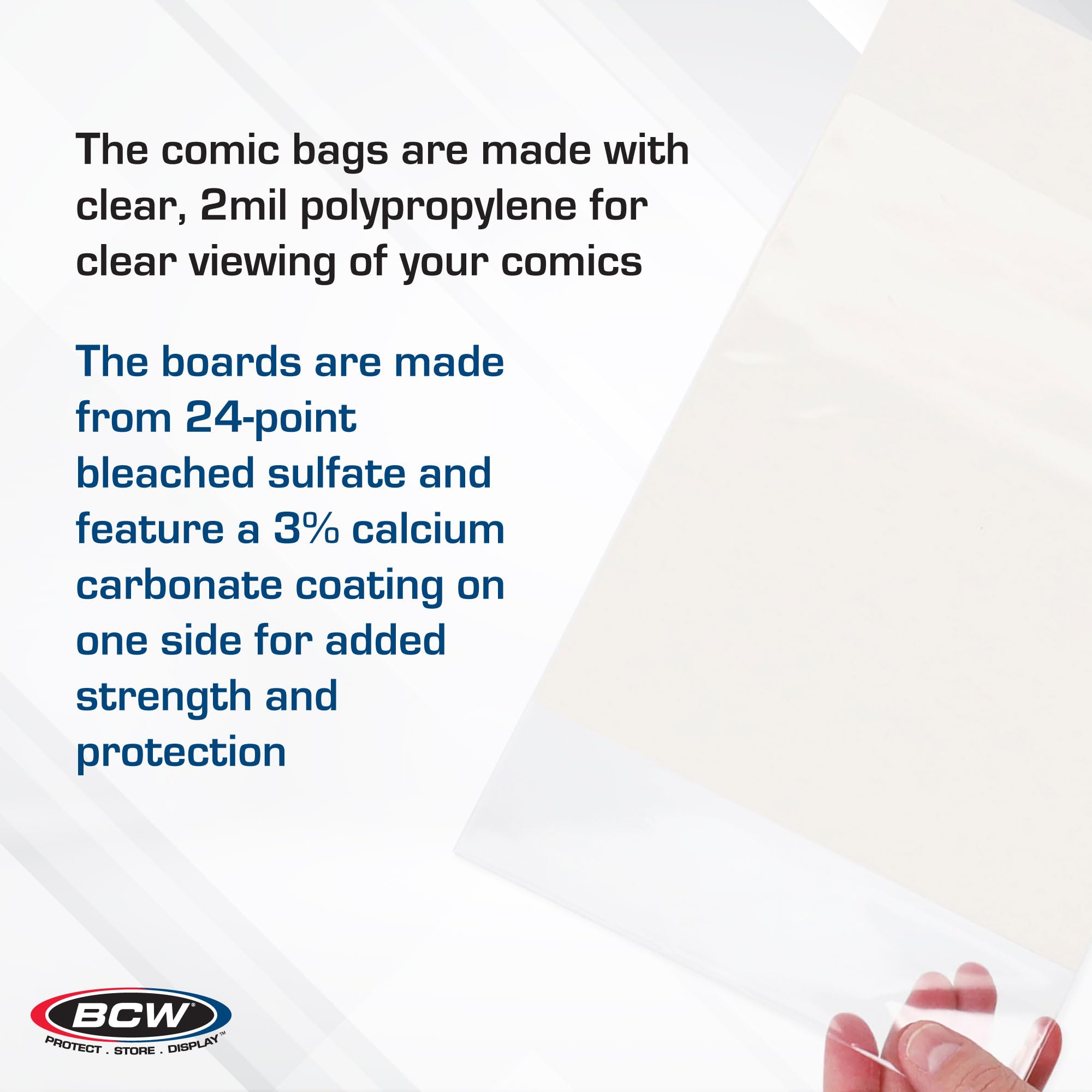 BCW Golden Age Comic Bags & Backing Boards - 100 Ct | Acid-Free Protection & Storage | Crystal Clear Sleeves | Fits 7 5/8 x 10 1/2 Golden Age Comics | Collecting Supplies