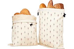 Beeswax Bread Bags, 2Pcs-2-Tone Leaf Design Upgraded with Zipper Closure, Reusable 3-in-1 Solution for Storing, Sealing, and 