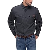 VANLENS FR Shirt for Men 6oz Ripstop Lightweight Back Vented Mesh Breathable Flame Resistant CAT2 NFPA2112 Welding Shirts