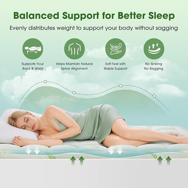 MATTRESS PAD QUEEN SIZE, COOLING PILLOW TOP MATTRESS TOPPER, ULTRA SOFT VISCOSE MADE FROM BAMBOO, BREATHABLE FOR HOT SLEEPERS, DEEP POCKET 8″-20″, GREEN