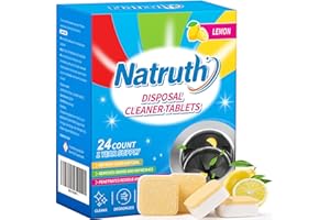 NATRUTH Garbage Disposal Cleaner Deodorizer Tablets 24 Pack - Lemon Fresh Formula Disposer Freshener, Natural Kitchen Drain C