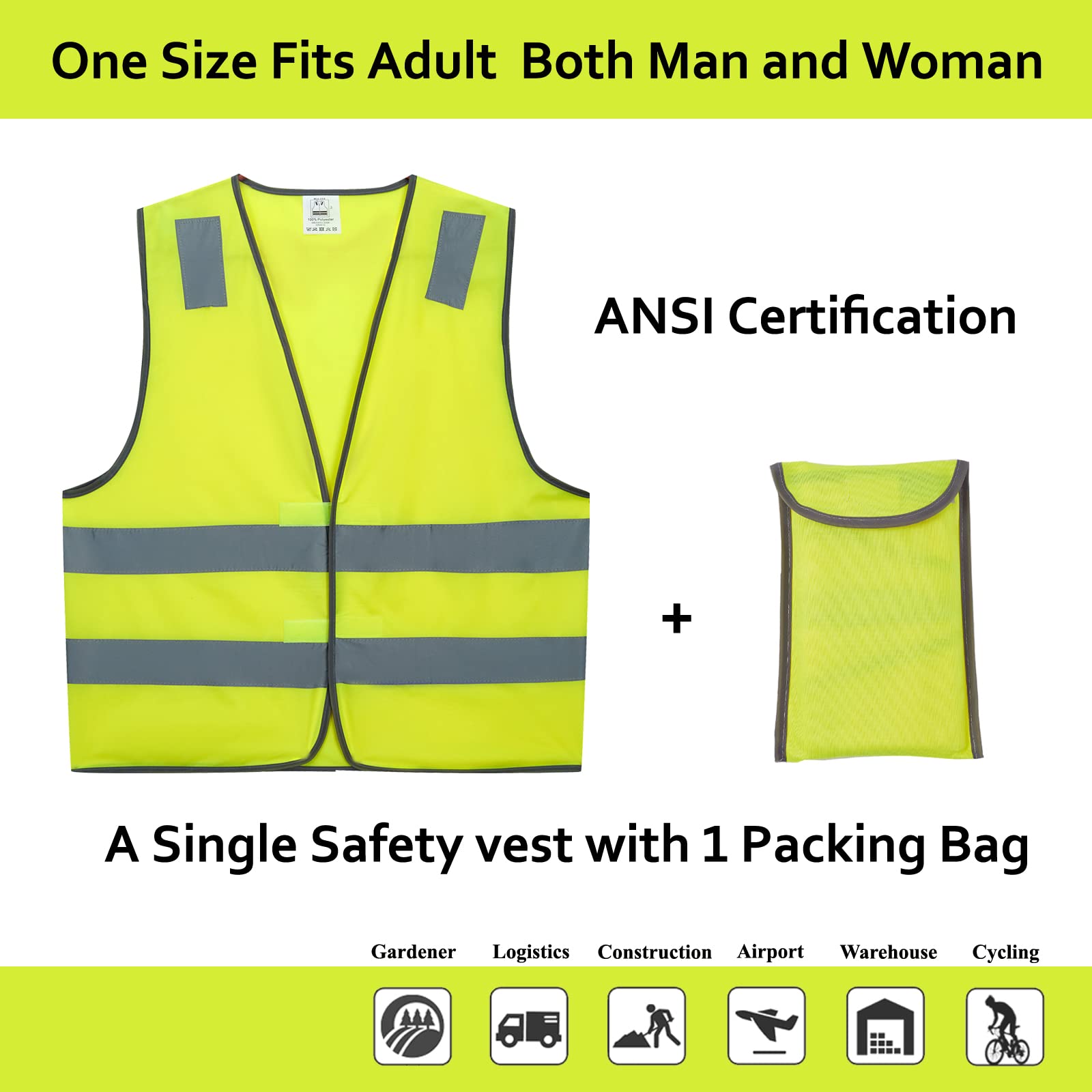 Mua Lavori-AK Safety Vests 10 Pack - Yellow Reflective High Visibility ...