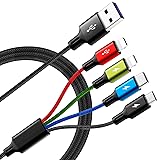 Multi Charging Cable, [2Pack 6Ft] 4 in 1 Braided