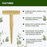 D.A.Y. Republic Wooden Dibber Tool - Seed Bulb Sapling Planter w/ Scale view 3