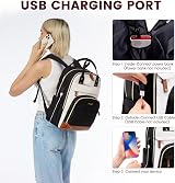 LOVEVOOK Laptop Backpack 15.6 Inch Waterproof Anti-Theft USB Port Black view 3
