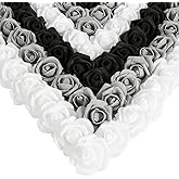 Foam Roses,200PCS Black Roses Artificial Flowers 1.97in Foam Flowers for Craft DIY Wedding Party Home Decoration(Black&White&Gray)