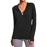 COOrun Women's UPF 50+ Sun Protection Hoodie Jackets Full Zip Long Sleeve Active Shirts Outdoor Hiking Running