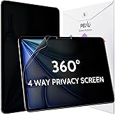 Peslv 360° Privacy Screen for iPad Air 13 Inch 2024/2025 (M2/M3, 6th/7th Gen), Anti Glare Blue Light Spy Filter Private Cover, High Sensitive Bubble-Free Easy Install Black Security Protector