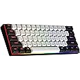 Newmen GM610 60% Wireless Mechanical Gaming Keyboard,Wired/Bluetooth/2.4G Keyboard,RGB Backlit,61 Anti-Ghosting Keys,Programmable,Hot-Swappable,for Windows Mac Android (Black-White/Red Switch)