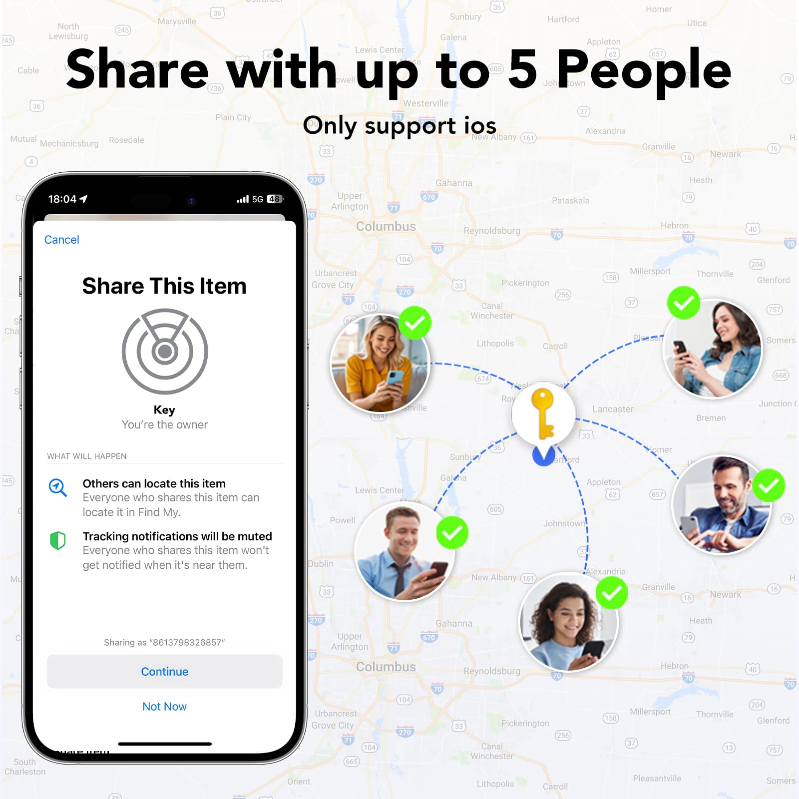 Smart Tracker Tag 4er Pack, Schlüssel Finder Kompatibel mit Apple Find My APP (nur iOS), IP68 wasserdicht, Austauschbarer Akku, Bluetooth Key Finder für Gepäck/Taschen/Koffer/Brieftasche 8