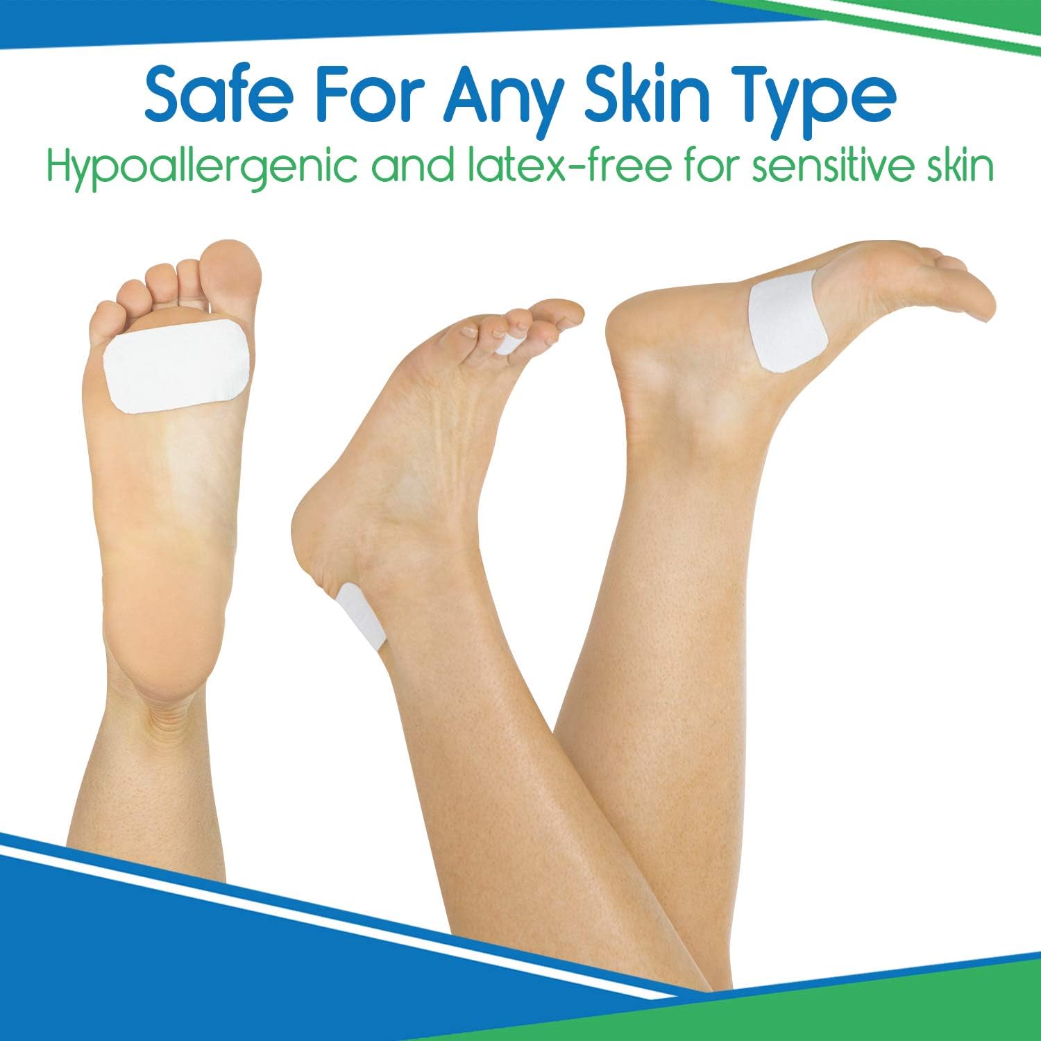 ViveSole Moleskin for Feet (8 Square Bandages) - Self Adhesive Blister Prevention Pads, Toes, Sore Spots - Large Precut Heavy Duty Aid Tape, Fabric Padding for Shoe Friction, Heel Callus Pain: Health & Personal Care
