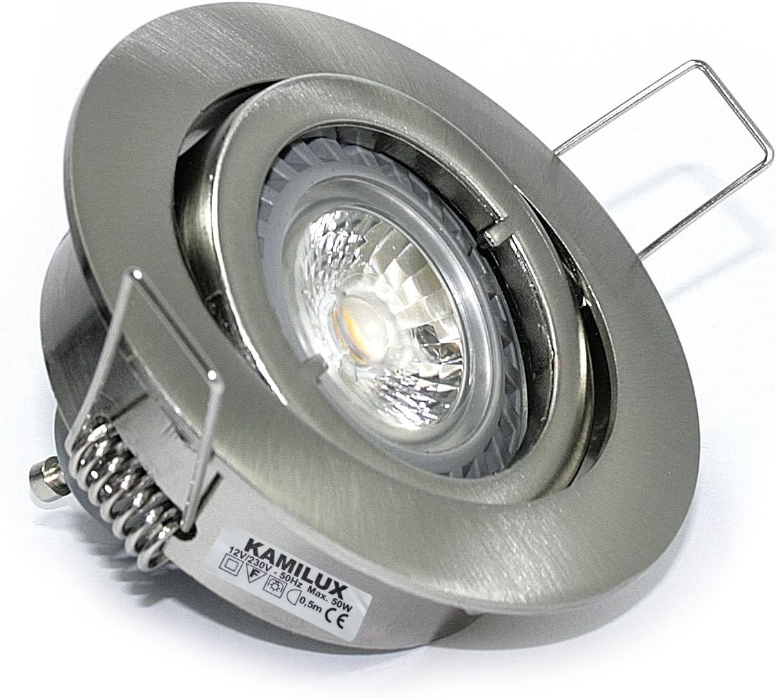 Kamilux Lux schwenkbarer 230 V Foco bajo en acero inoxidable de