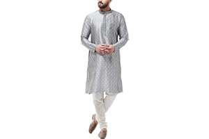 Sojanya (Since 1958 Men'S Silk Blend Gold Self Design Only Long Kurta