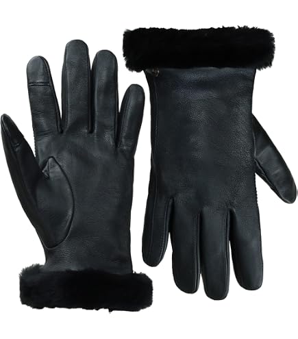 UGG Women's Leather Sheepskin Vent Gloves with Conductive Tech