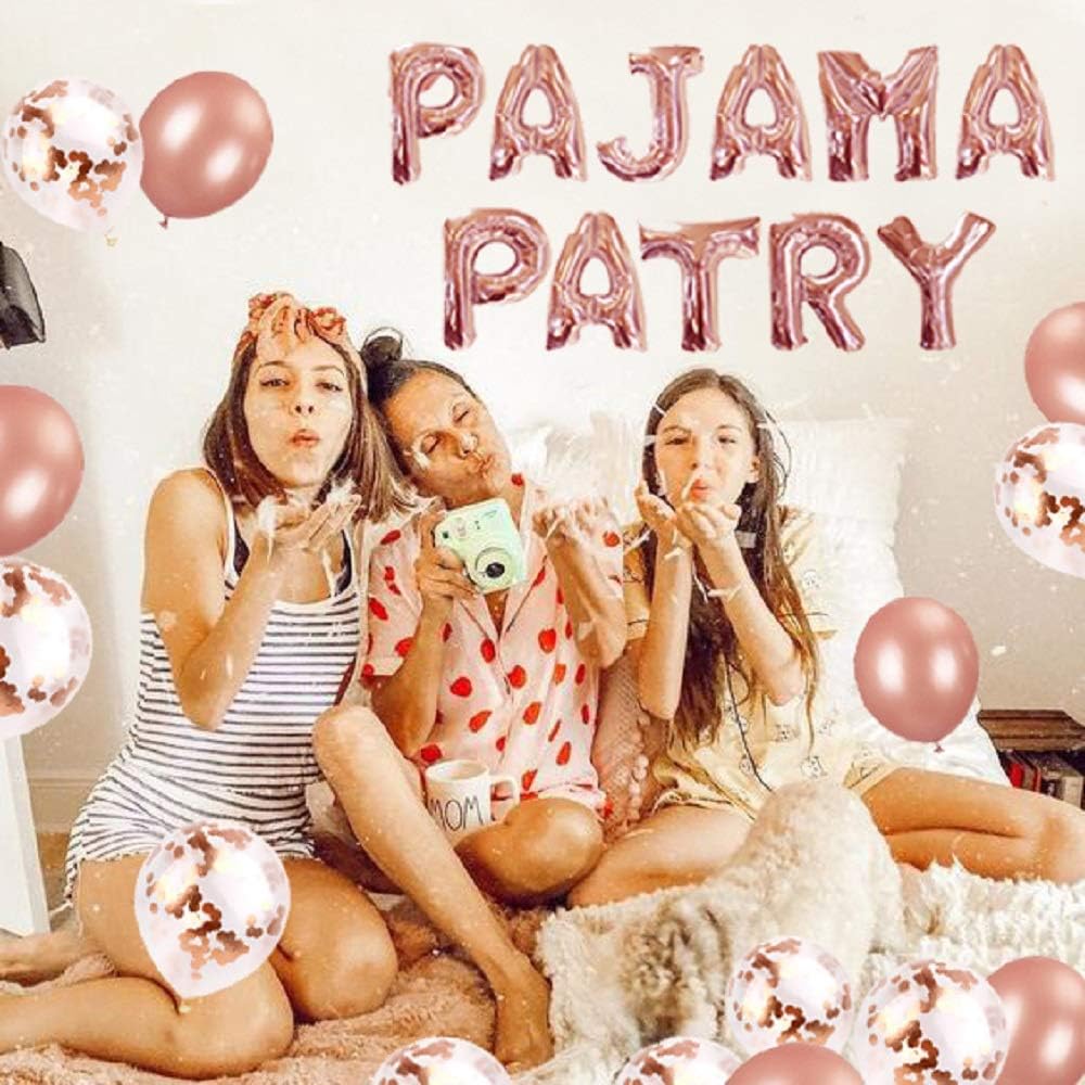 JeVenis Pajama Balloons Pajama Party Decor Spa Party Balloons Girls' Night Decoration, Pink - Image 3