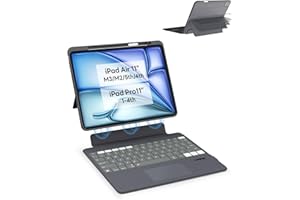 EIP Magnetix Keyboard Case for iPad Air 11 inch M3/M2(2025/2024), 5/4th Gen, iPad Pro 11" 1-4th, with Patented Shortcuts, Adj
