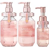[Genuine Product] &amp;honey Melty Moist Repair 3-Step Set Shampoo+Conditioner+Oil 440mL+450g+10/14.87.fl.Oz+15.69Oz+3.38Oz