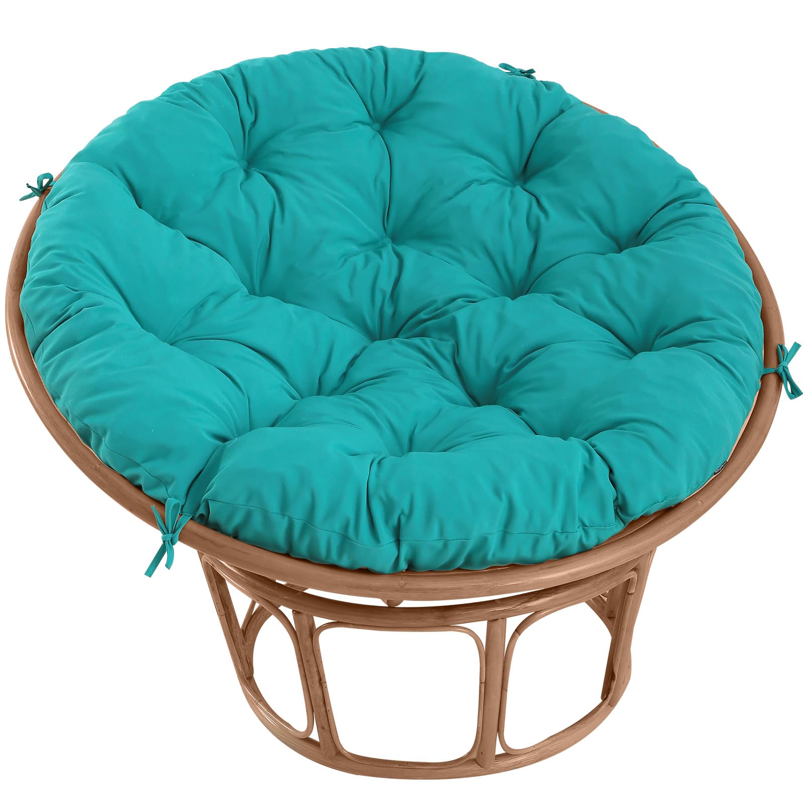 Photo 1 of PRIMEPATIO Papasan Chair Cushion Outdoor, Round Papasan Cushion Indoor with Ties, Waterproof Circle Seat Pad for Porch Patio Garden, 45 in Blue, Cushion Only