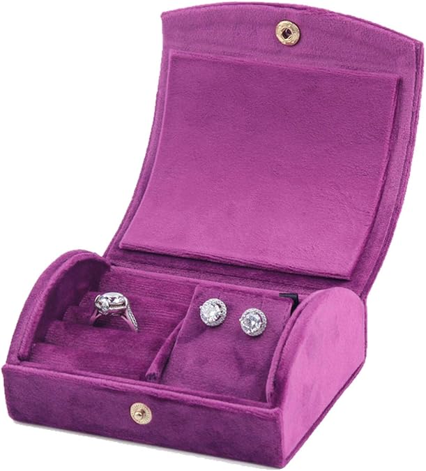 Fablcrew Purple Flannel Jewelry Box Jewelry Box Portable Jewelry Box