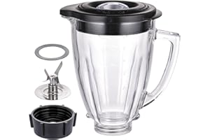 ChimimeDecor 6 Cup Blender Glass Jar Replacement Parts with Blade & Lid for Oster Osterizer NOT fit Pro Master or Versa Model