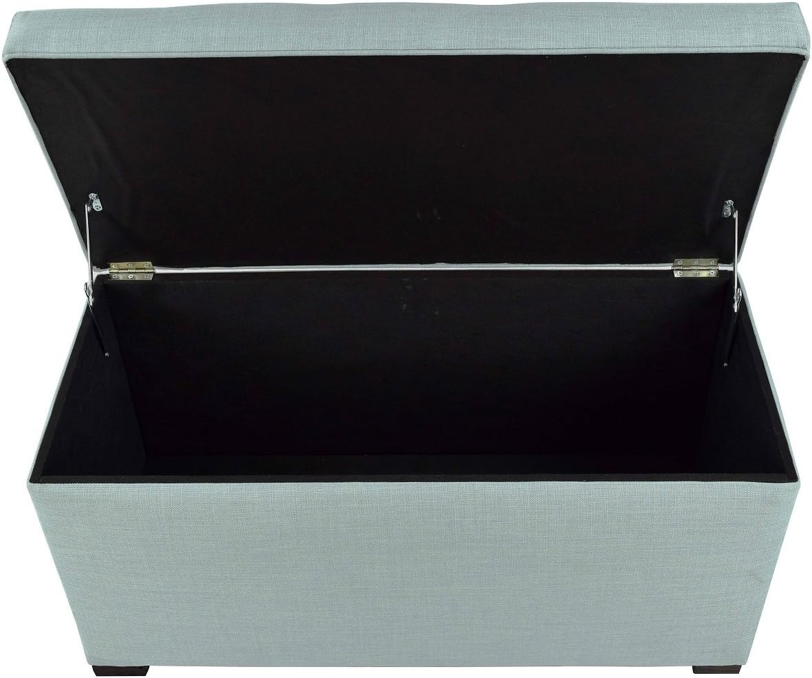 MJL Furniture Designs Angela Collection Button Tufted Upholstered Lift Top Medium Sized Bedroom Chest Storage Trunk, HJM100 Series, Sea Mist: Furniture & Decor