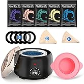 TIKESI Waxing Kit for Women and Men, Digital Wax Warmer with 14OZ 5 Bags Hard Wax Beads, at Home Wax kit for Full Body, Face, Eyebrows, Bikini, Legs, Brazilian & Sensitive Skin