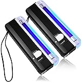 2 Pcs Handheld UV Black Light Torch Portable Blacklight LED UV Light Battery Operated Black Lights Counterfeit Bill Detector 