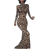 Long Sleeve Maxi Dress for Women - Casual Turtleneck Bodycon Formal Dresses Elegant Mermaid Hem 2026